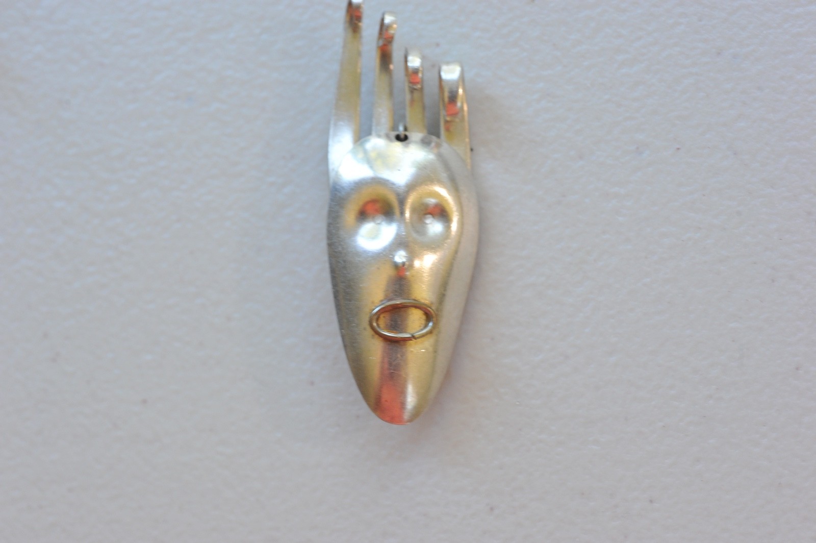 SPORK Brooch Punk Alien Face retro funky steampunk heavy modernist fork spoon ZF