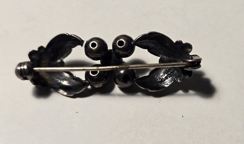 Vintage N E From Sterling Silver 925 Floral Brooch Denmark Niels Erik Modernist
