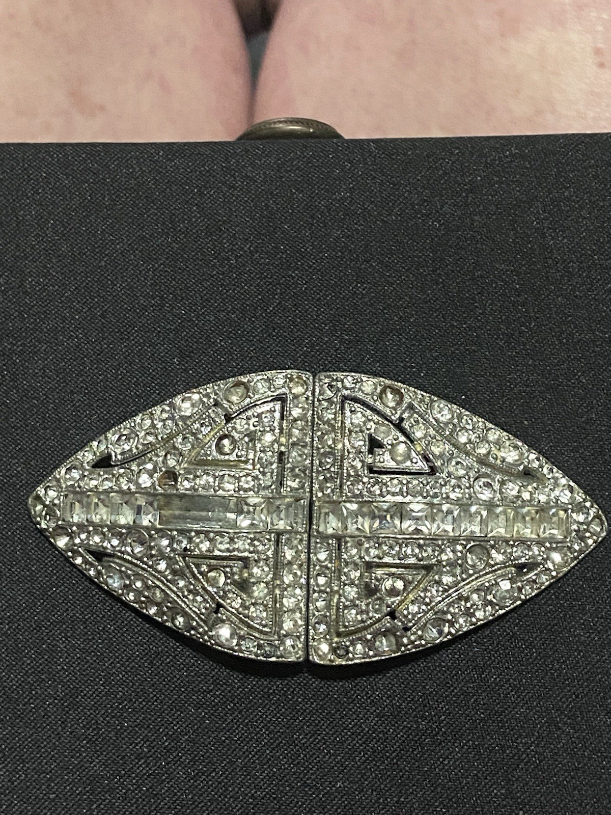 Rare antique Coro Duette Brooch. And 2 dress clips. PAT. 1798867 3.5” Signed