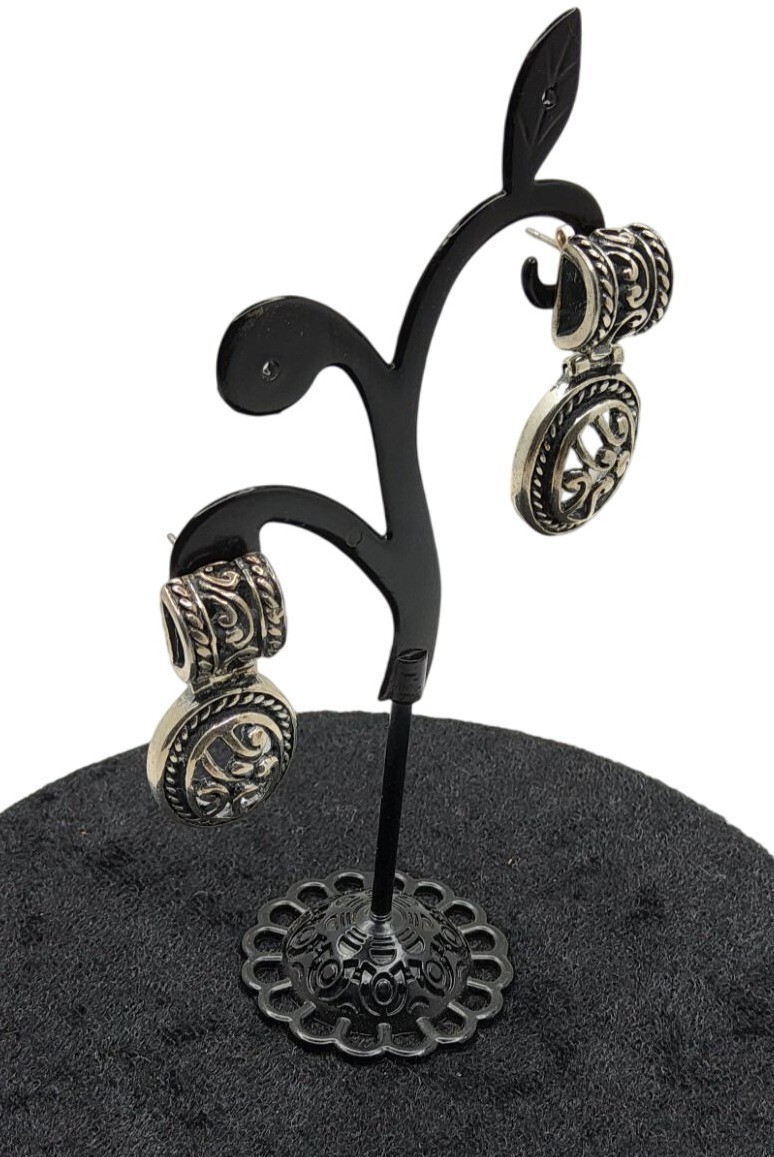 Vintage 925 ATI Mexico Sterling Silver 1.34″ Drop Dangle Earrings
