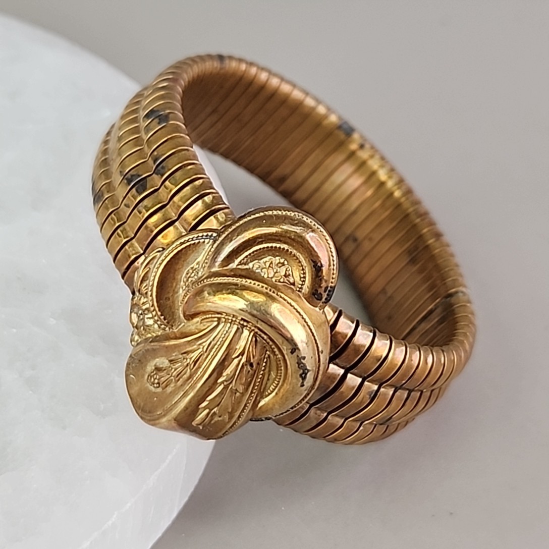 Vintage Victorian Expandable Bangle Bracelet Tubogas Germany Gold Filled 6.5″