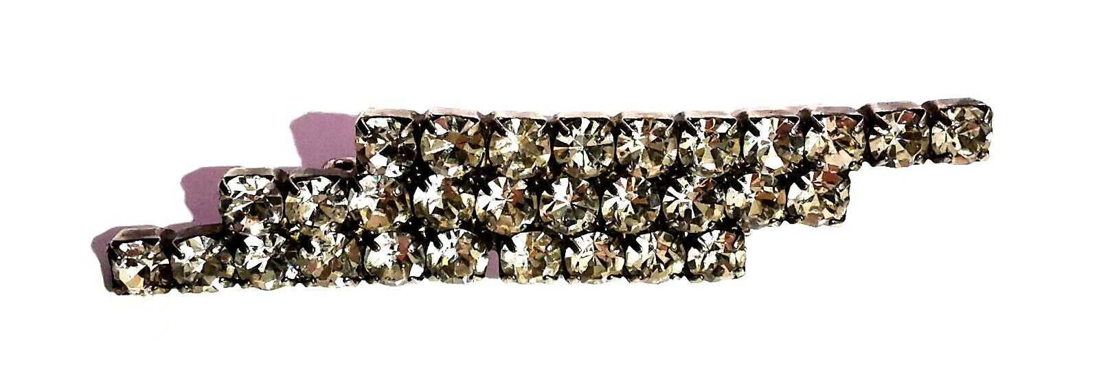 Vintage Czech Brooch Clear Glass Rhinestone Rhinestones Hand Soldered Handmade