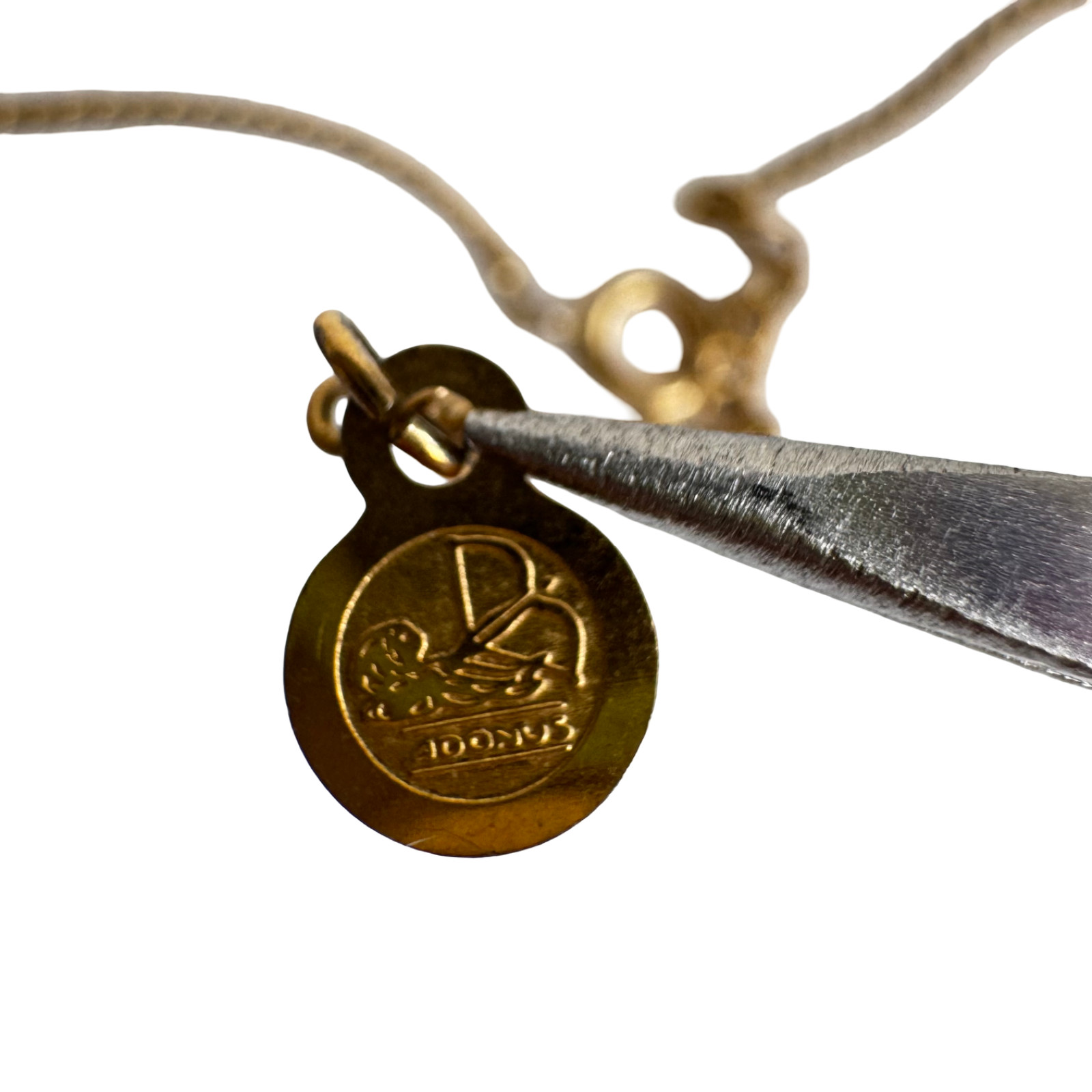 K18GF Black Pendant Necklace Gold Filled ADONDI Vintage Modernist Outfit Wear