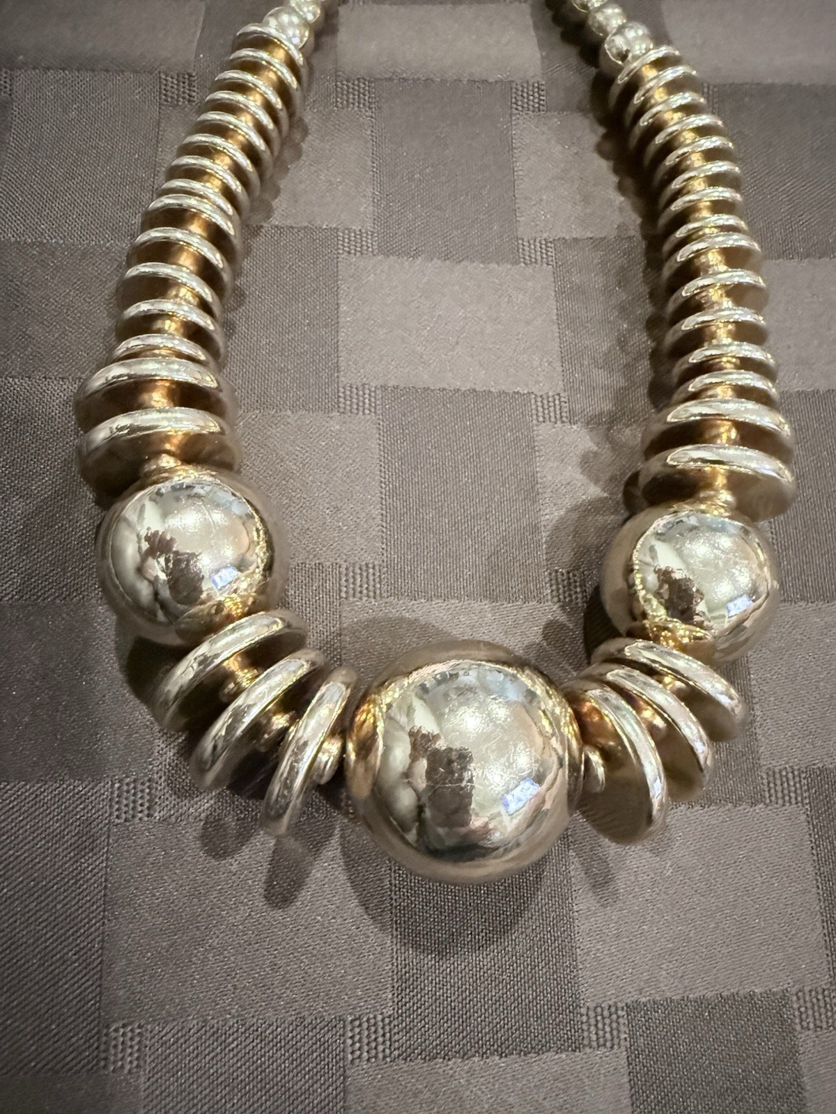 C Est. 1946 Chunky Gold Tone Statement Collar Necklace RibbedRunway Style