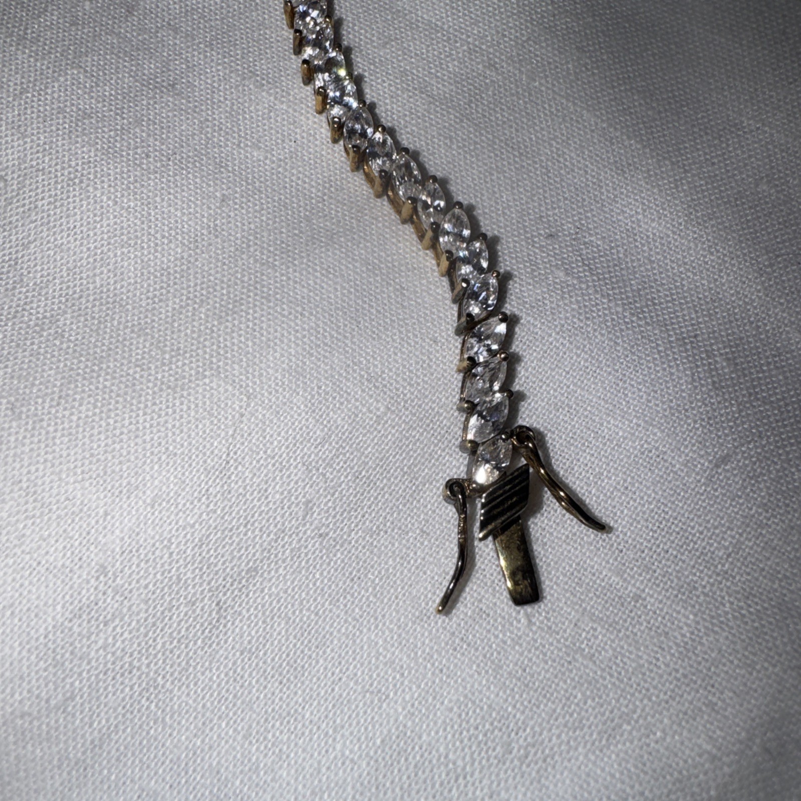 Vintage 925 Sterling Silver DBJ Dee Berkle CZ Box Link Tennis Bracelet 7.5 In