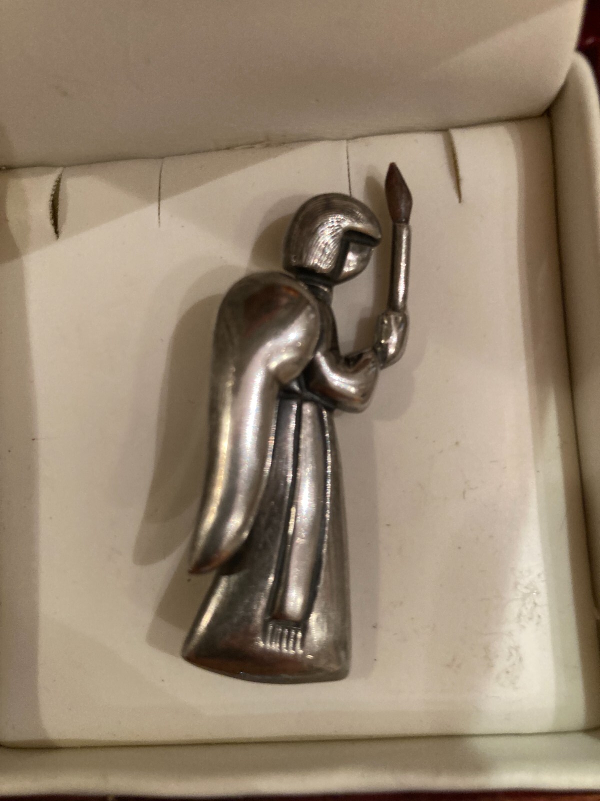 Vintage Los Castillo Sterling Angel with Candle Brooch/Pin