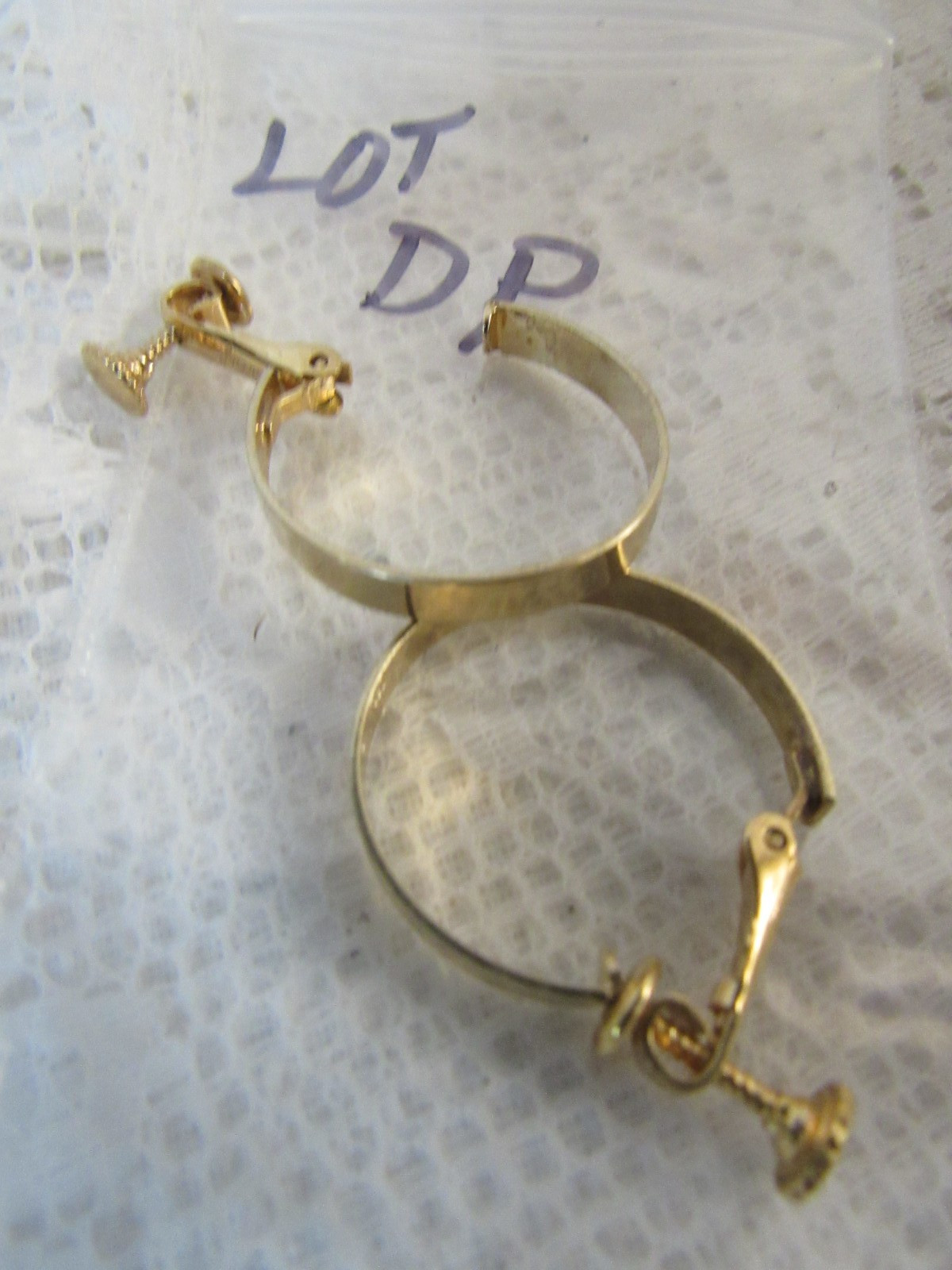 Vintage Danecraft Sterling Gold Plated Adjustable Clip on Earrings / Patent Date