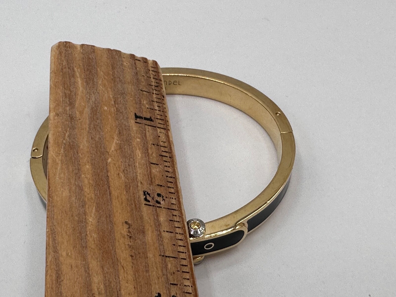 ESTATE GOLD PLATED BLACK ENAMEL BELT BUCKLE HENRI BENDEL NY SIGNED BRACELET