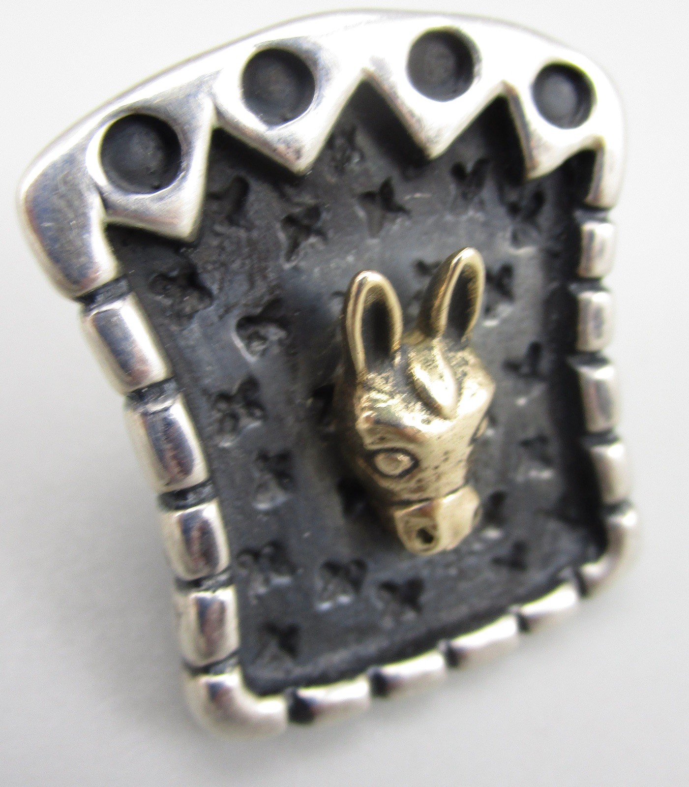 WHIMSICAL DIAN MALOUF STERLING 14K DONKEY HEAD CLIP ON EARRINGS 26G
