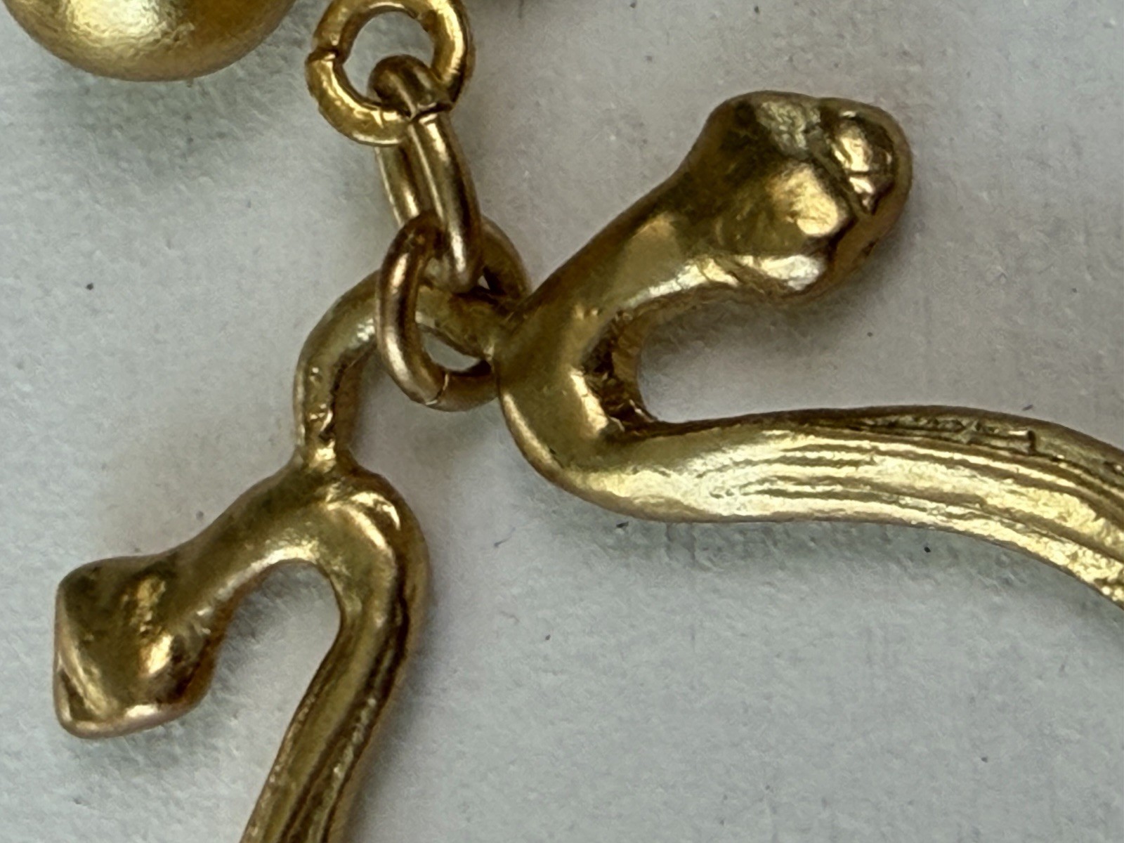 RARE Vintage Alva Museum Replicas Serpent Hoop Earrings Gold Tone VTG