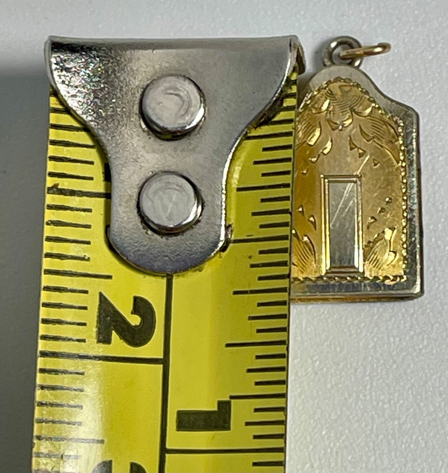 Antique Gold Filled Two Tone Charm Pendant Locket Trinket Box Victorian