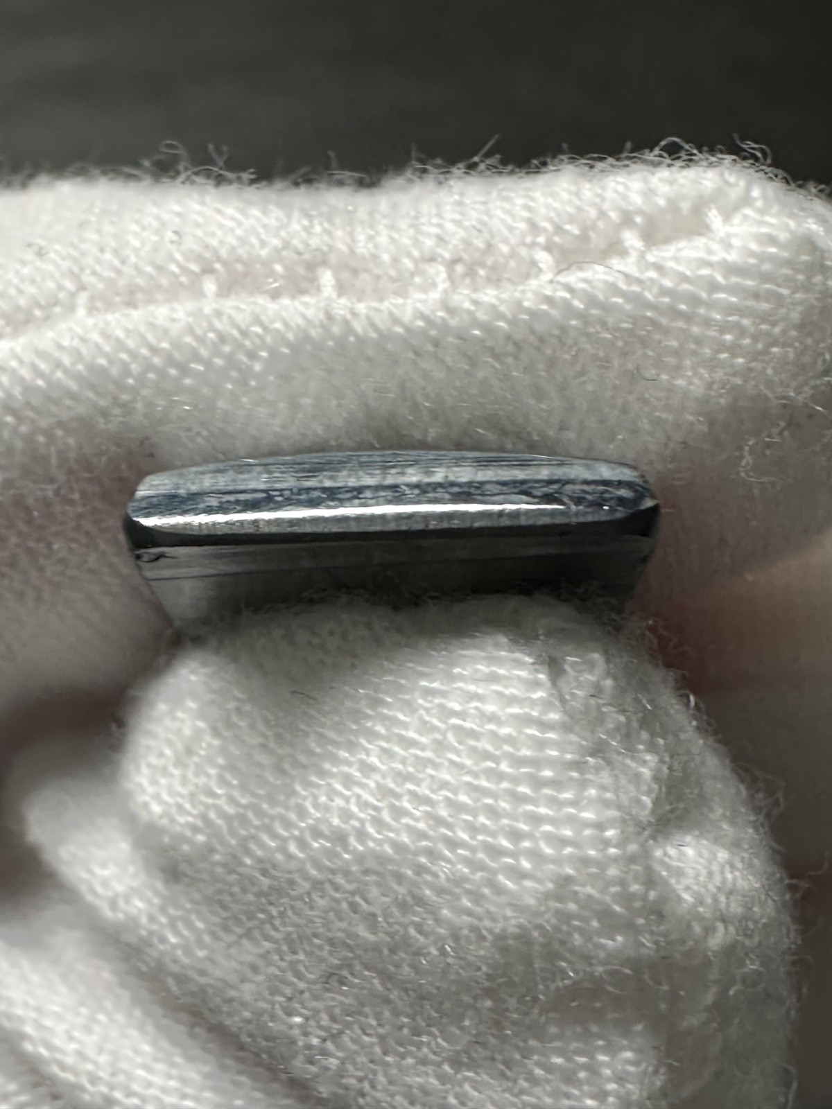 VINTAGE INTAGLIO WARRIOR ON METALLIC BLACK (HEMATITE?) LOOSE RECTANGLE N338