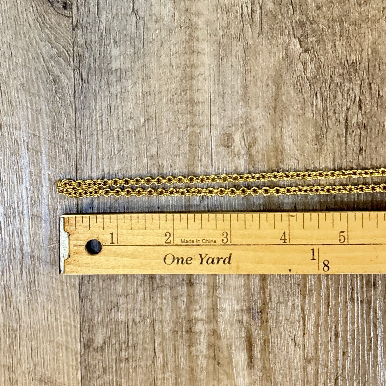 Vintage Crown Trifari Double Round Link Gold Tone Long Chain 54″ Hang Tag Logo