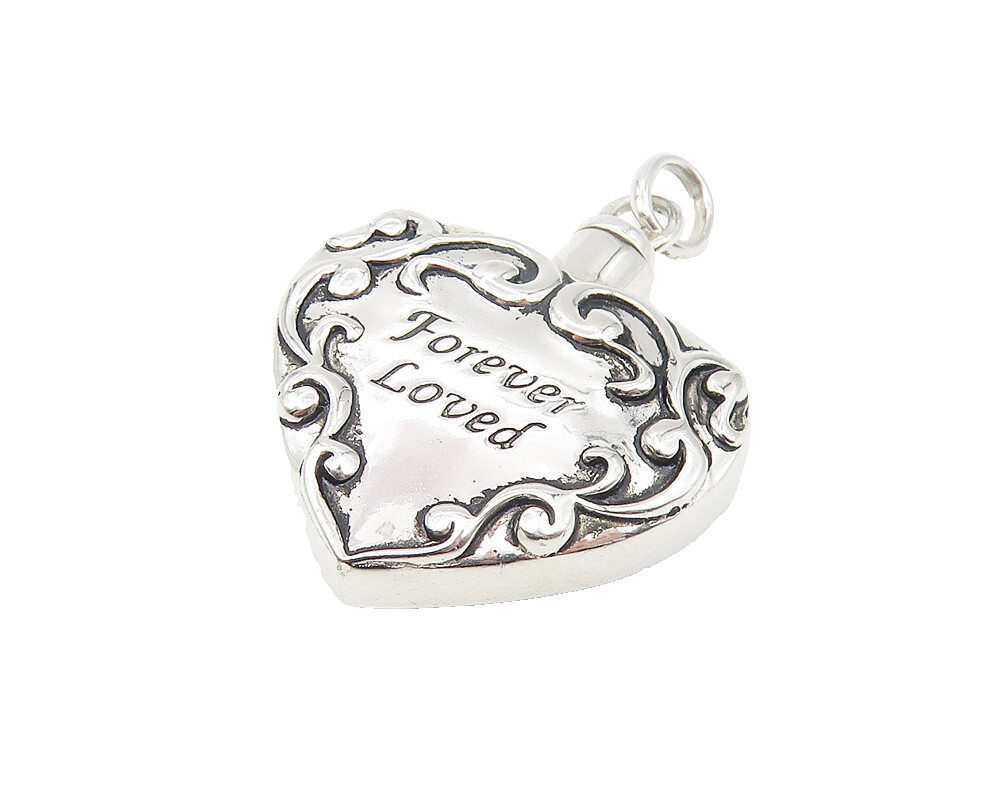 DJB 925 Sterling Silver Forever Loved Shiny Heart Drop Pendant PT8667