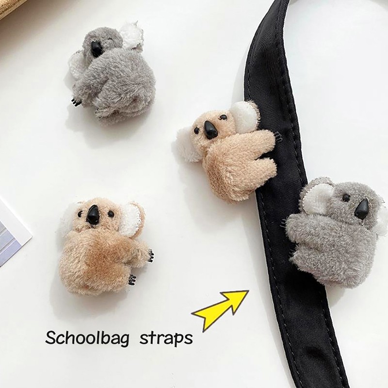 Cartoon 3D Plush Koala Hairpin Photo props Hair Clip Bag Accessories Daily Decp9