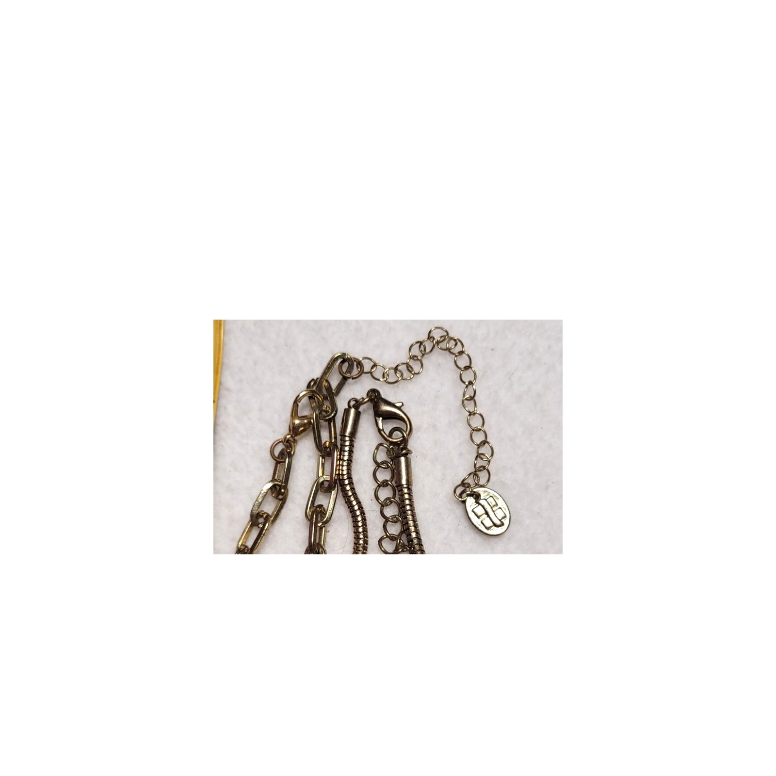 Vtg Boho Layered Necklace Lot Gold Tone Modernist Abstract Enamel Boho Y2K