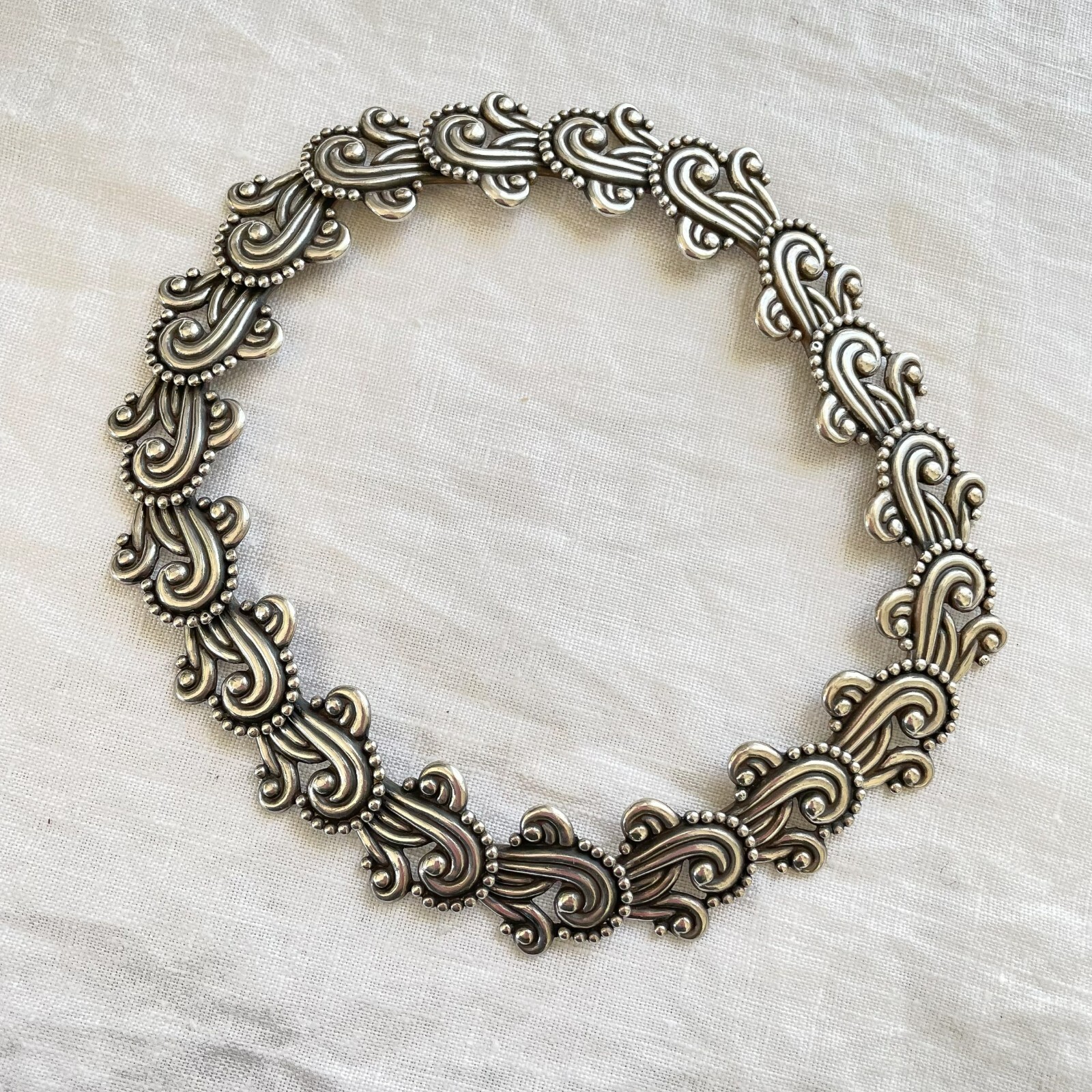 VTG Los Castillo Necklace/Bracelet Set #341, Sterling Taxco Mexico 2 Piece Set