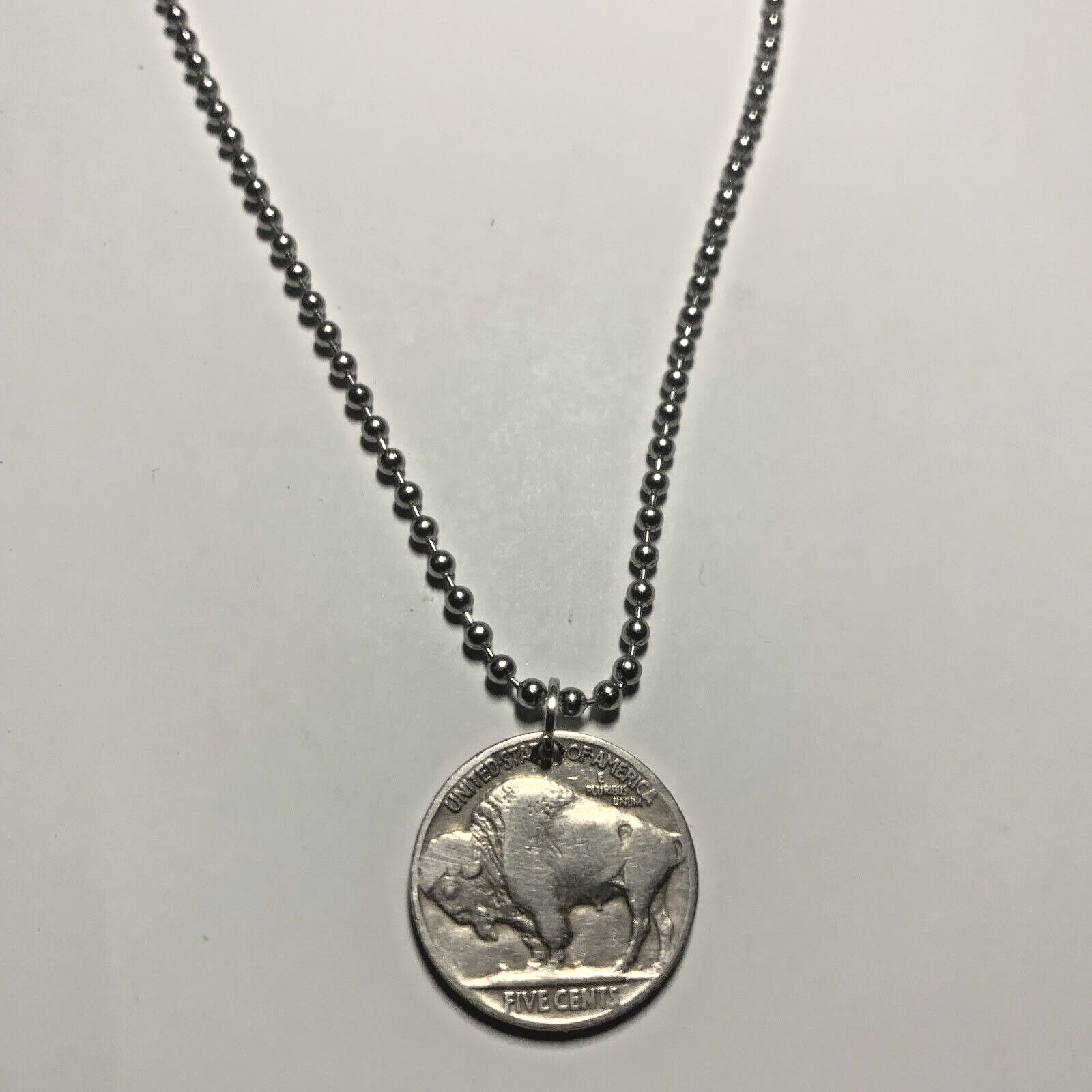 Antique – Random Date – Buffalo Nickel Necklace Chief Coin Pendant Great Gift 🎁