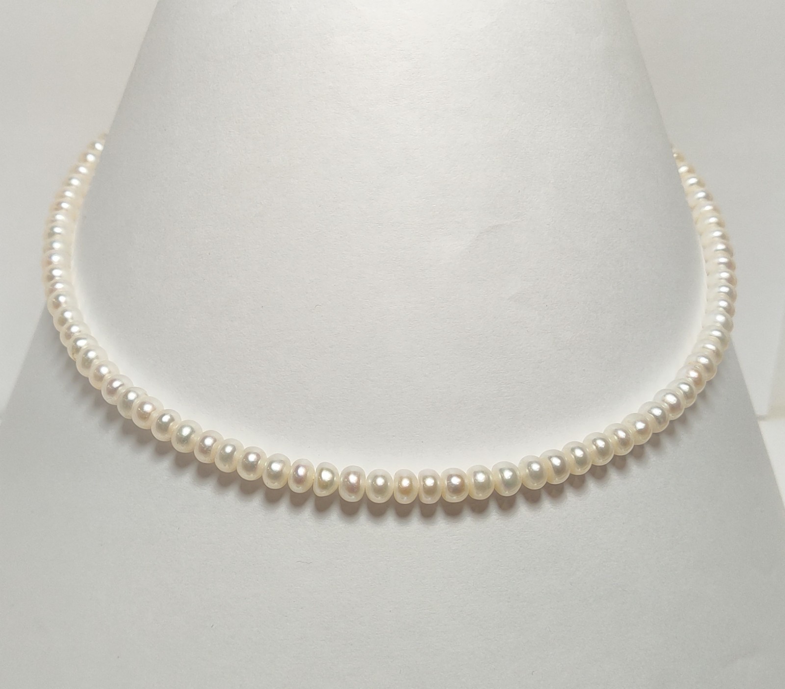 Beautiful Lustrous GENUINE NATURAL FRESHWATER PEARL 925 Sterling Silver Necklace