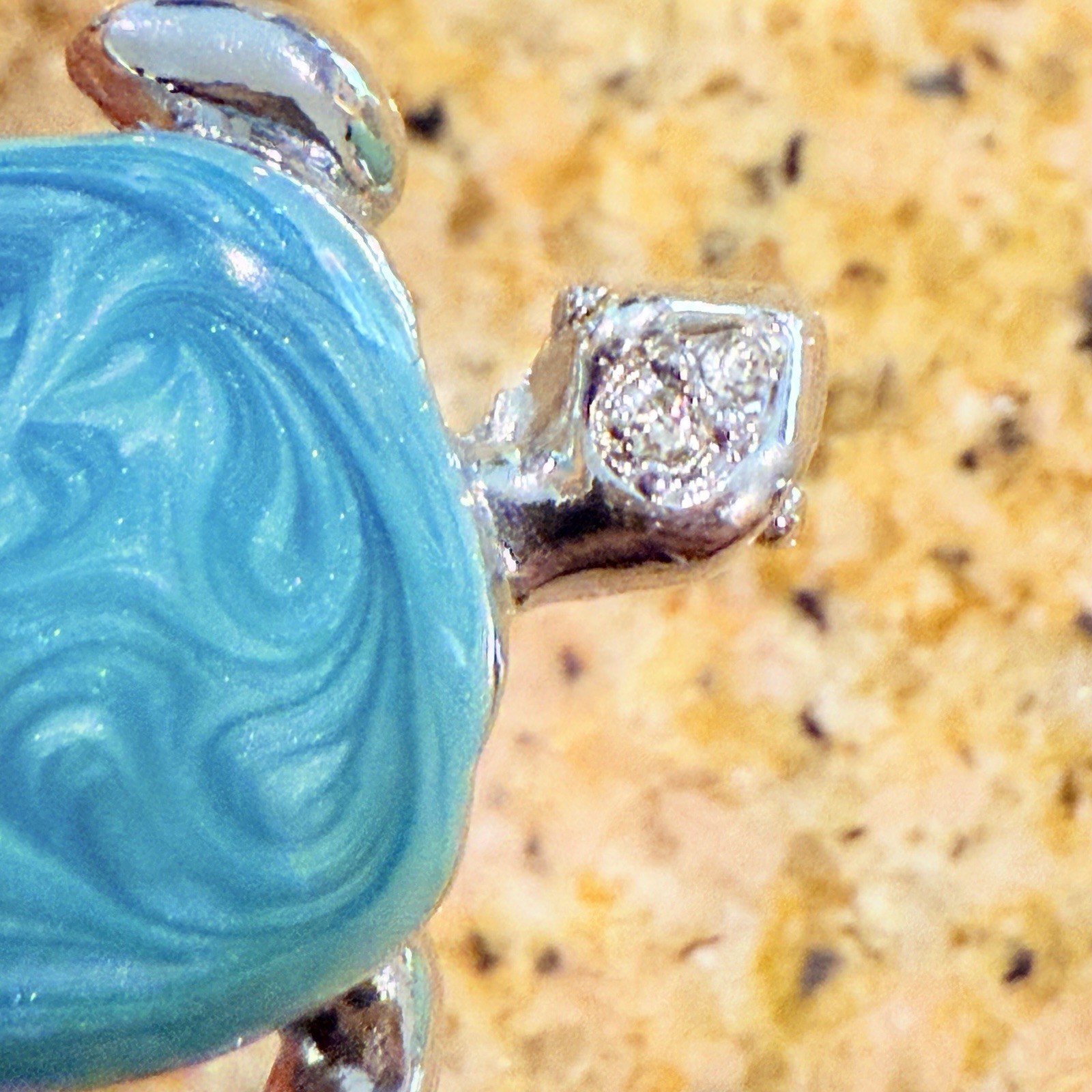 Vintage TURTLE Pendent Head & Tail Rhinestones