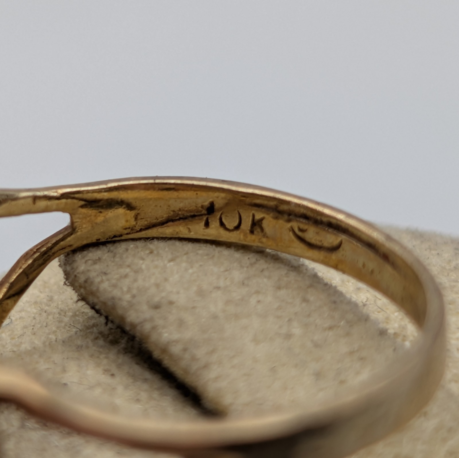 Vintage 10k Solid Yellow Gold Pink Marquise Five Stone Statement Ring Size 6