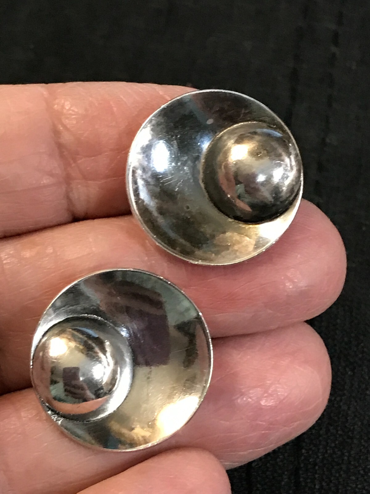 Sterling Silver Modernist Designer N E FROM Screw Back Earrings ~ Denmark
