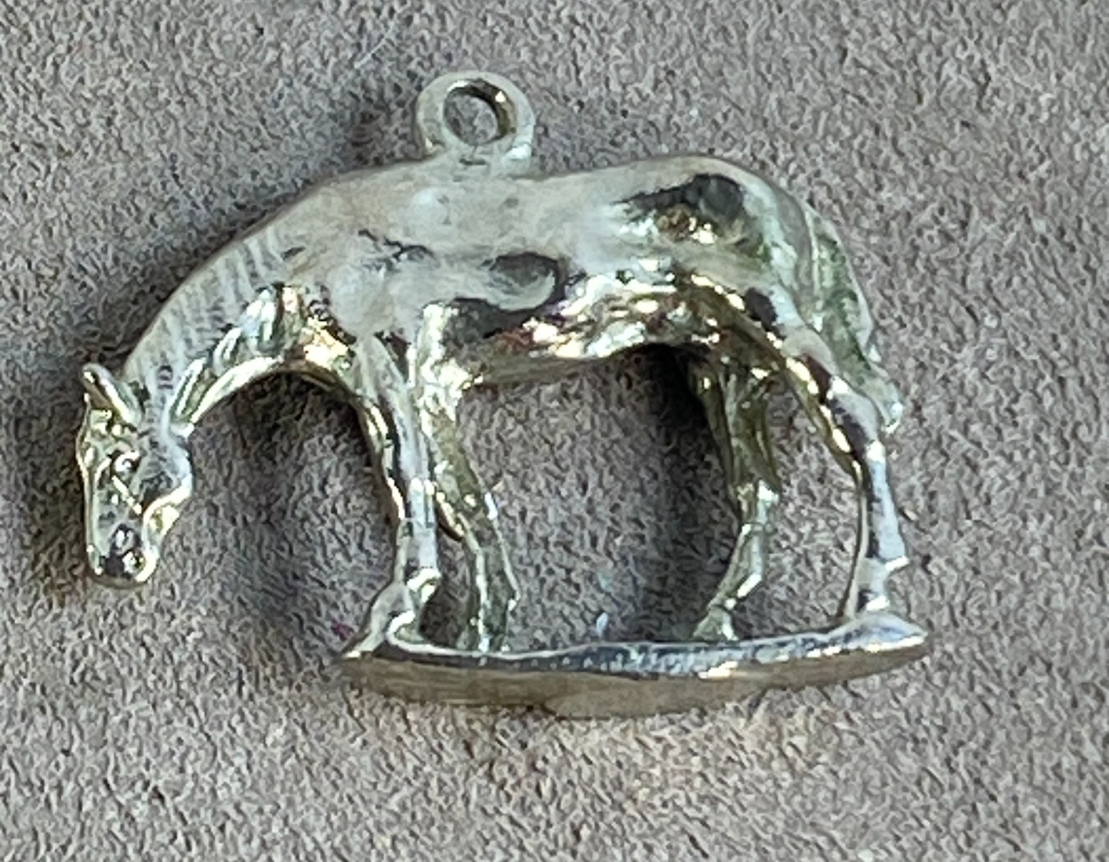 Equestrian Horse Charm Sterling Silver 3D Pendant 3.58G Vintage