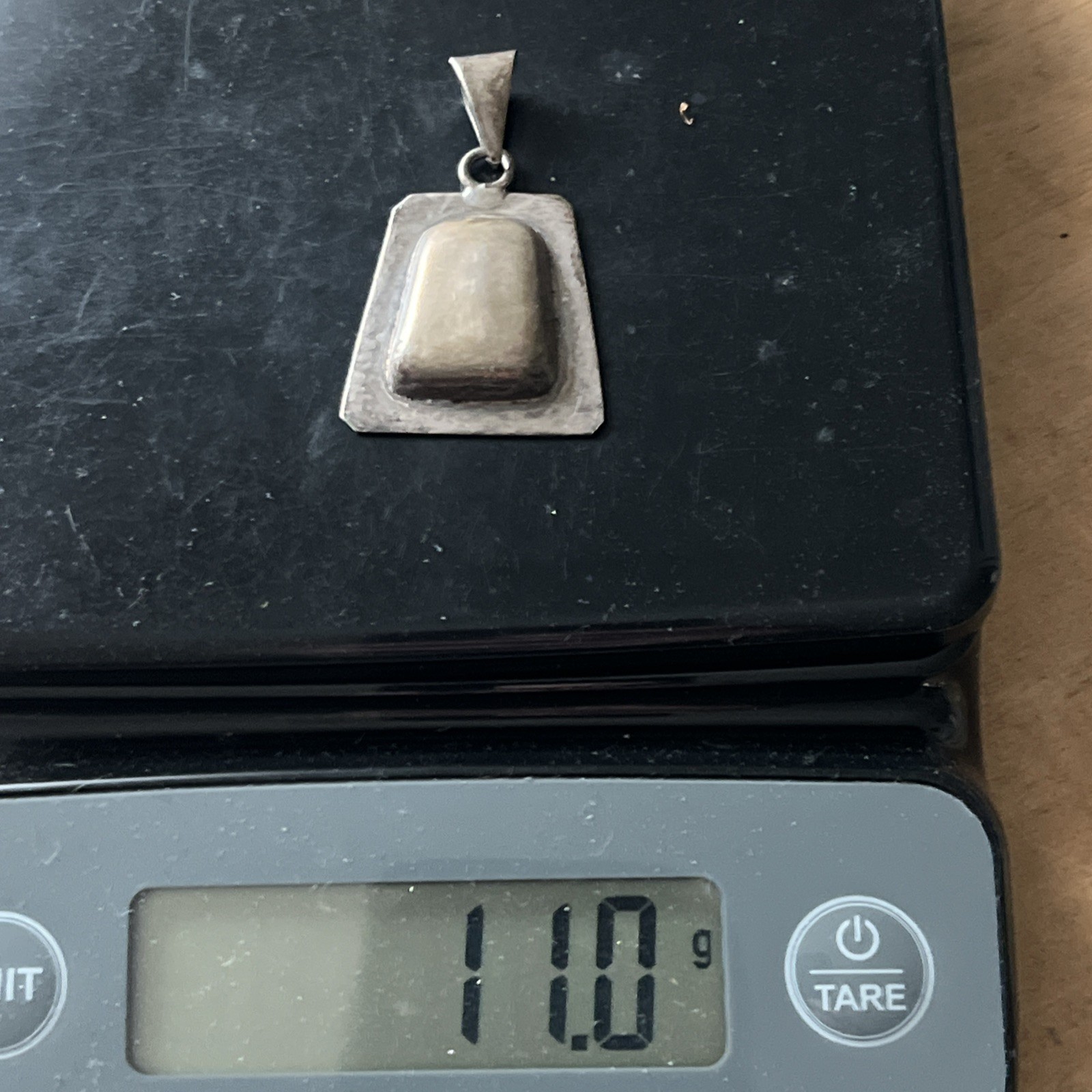 925 Sterling Silver VTG Modernist Pendant ~ Heavy Patina ~ ATI Mexico ~ 2” ~ 11g