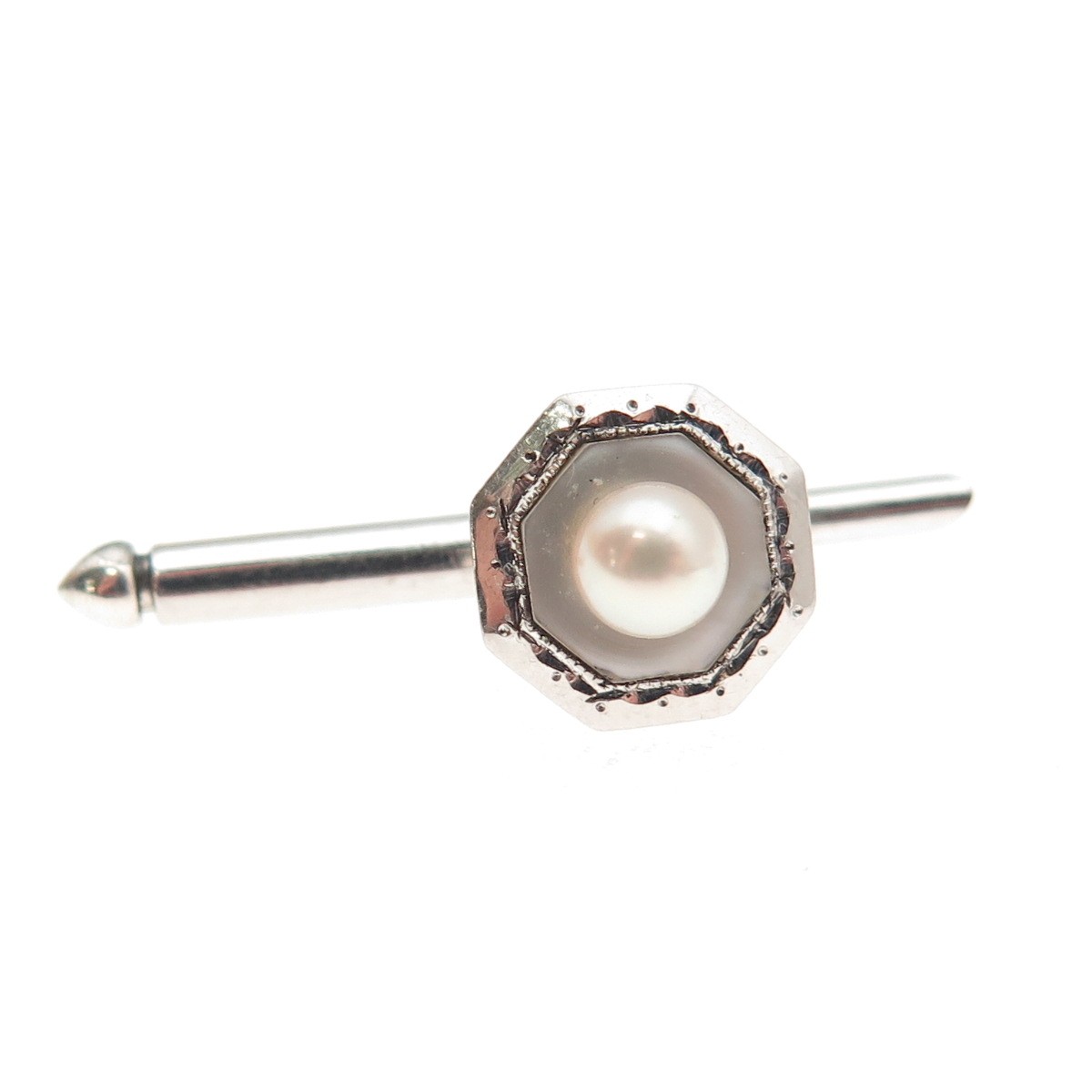 Mikimoto 925 Sterling Antique Japan Real Akoya Pearl SET of 3 Tuxedo Shirt Studs