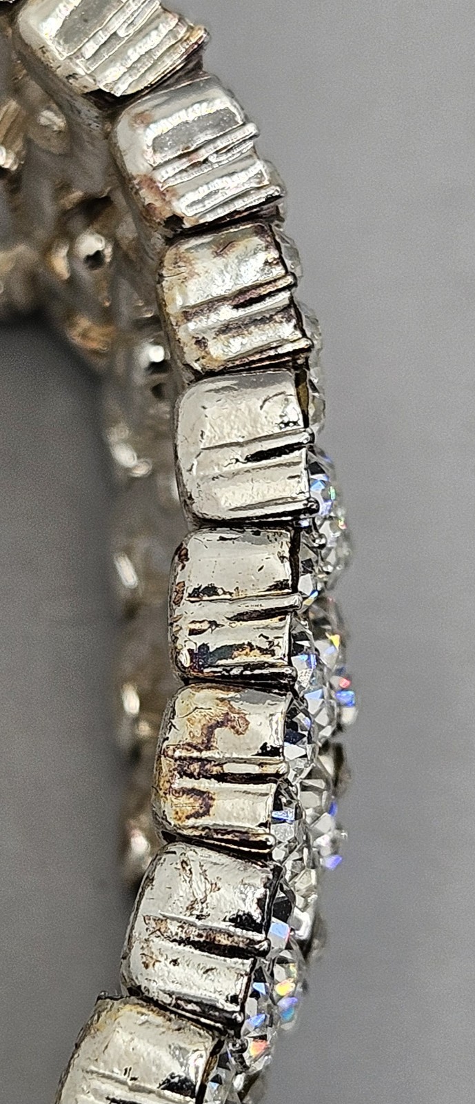 Rhinestone Wide Bracelet Stretch Band Clear Glass Stones Sparkling Party