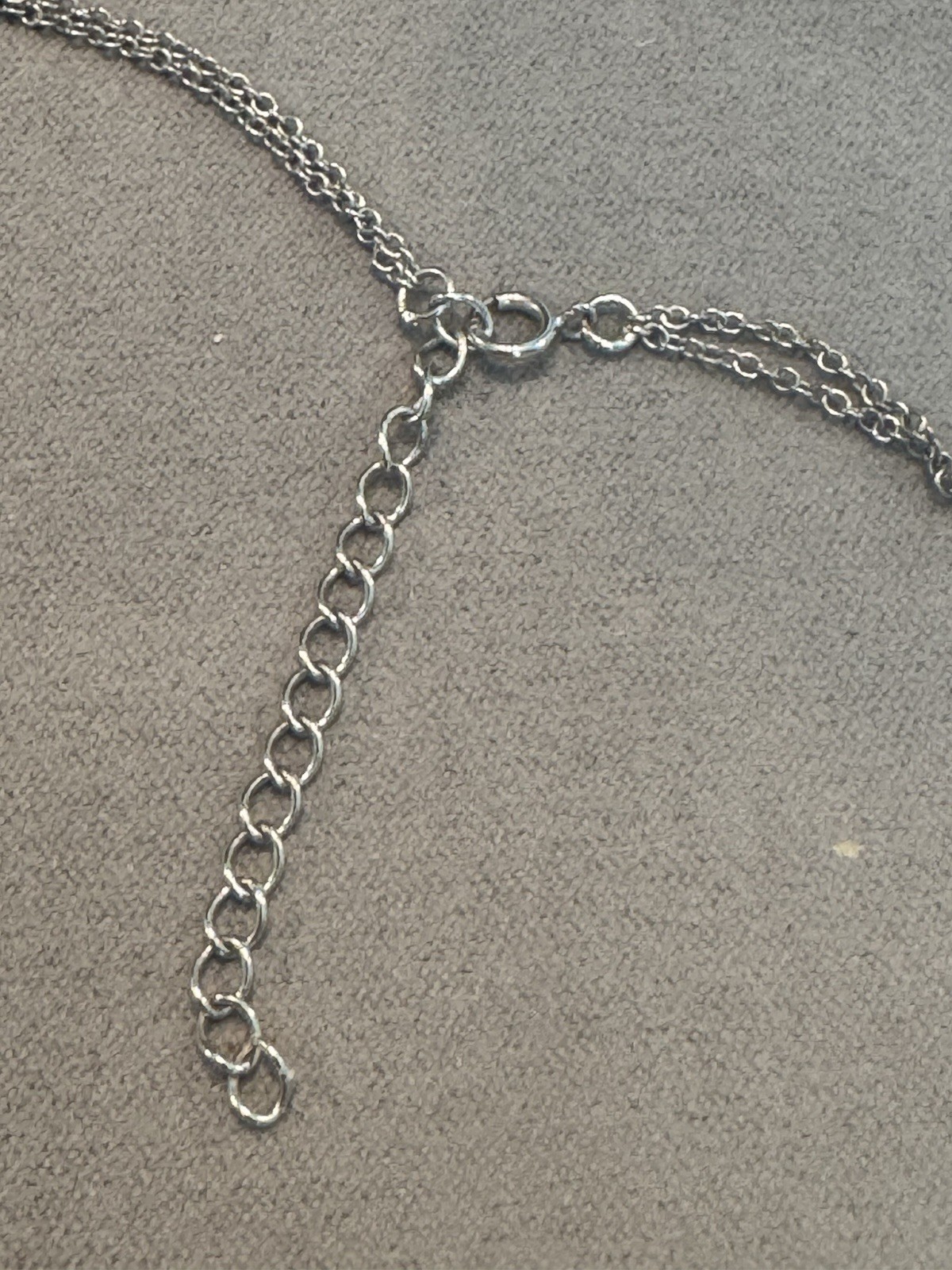 Sterling Silver Diamond Heart Charms & Double Strand Necklace DBJ
