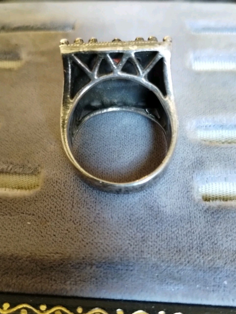 Vintage Dee Berkley DBJ Sterling Silver Garnet Marcasite Ring Size 6.5