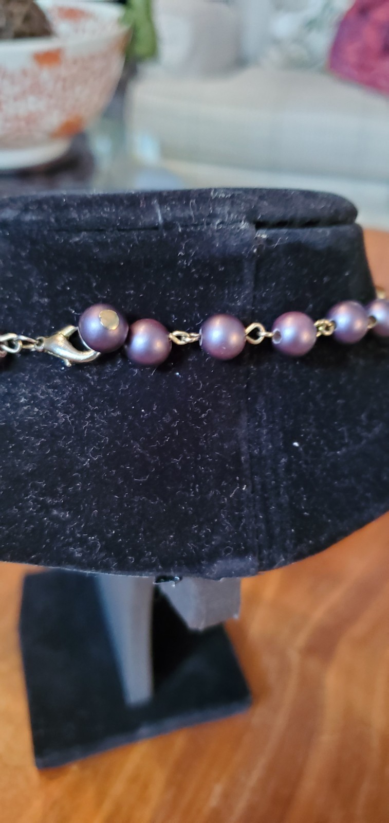 Vtg ART Arthur Pepper Double Strand Venetian Purple Crystal Gold Tone Necklace