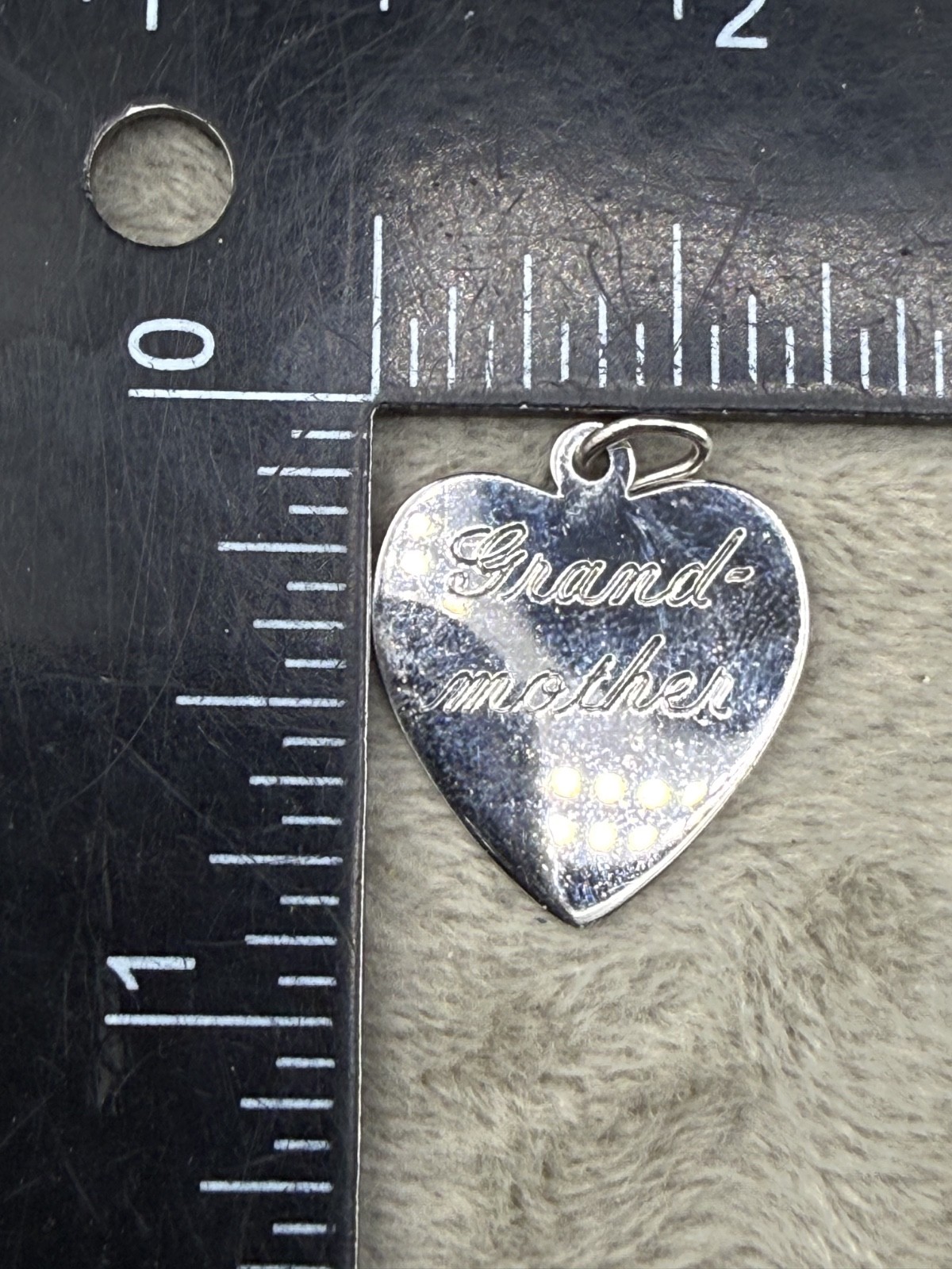 Vintage Sterling Silver Heart Charm “Grandmother” 1966 Xmas