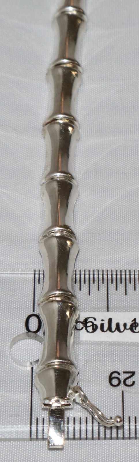 Vintage IBB Sterling Silver Bamboo Link Bracelet 7.5 inches 10.9 grams