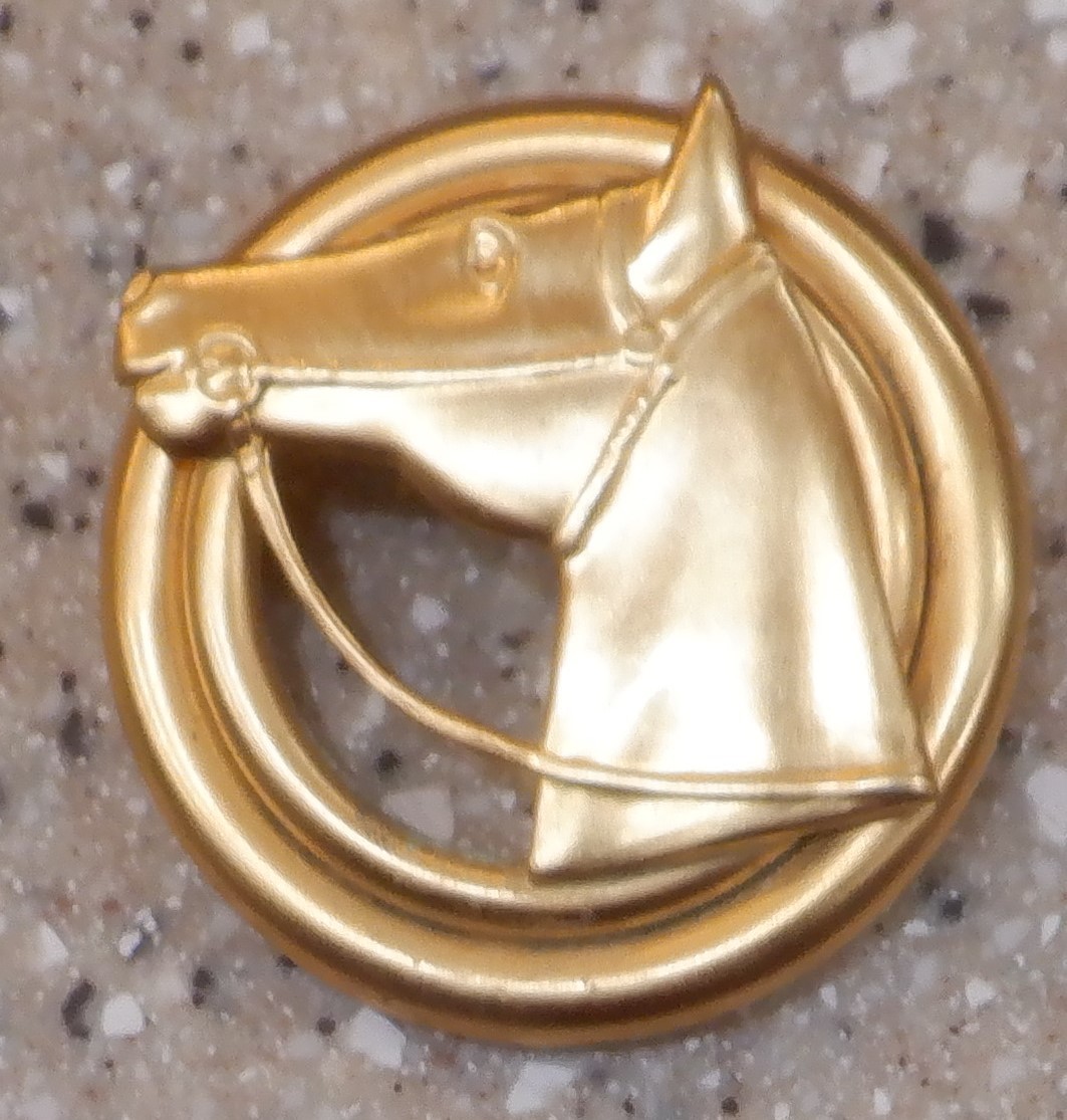 Vintage Equestrian Horse Gold Tone Brooch Pin