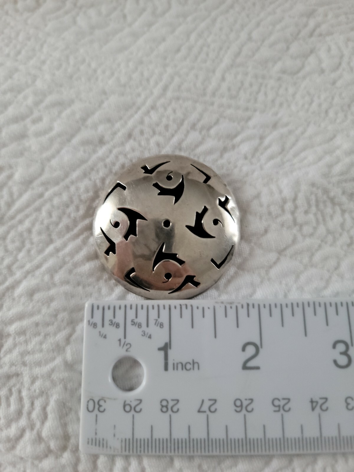 Taxco Sterling Shadow Box Pin Pendant Cut Out Work Mexico TM-205