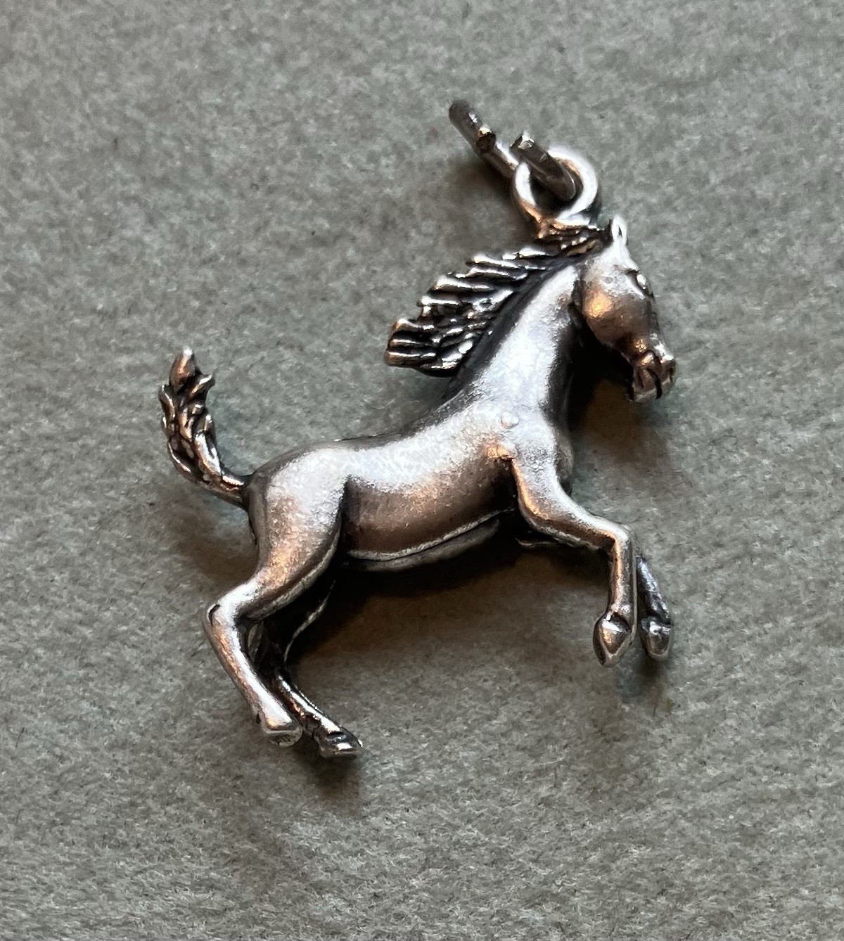 Vintage Sterling Silver Charm Of Horse Prancing Running For The Equestrian