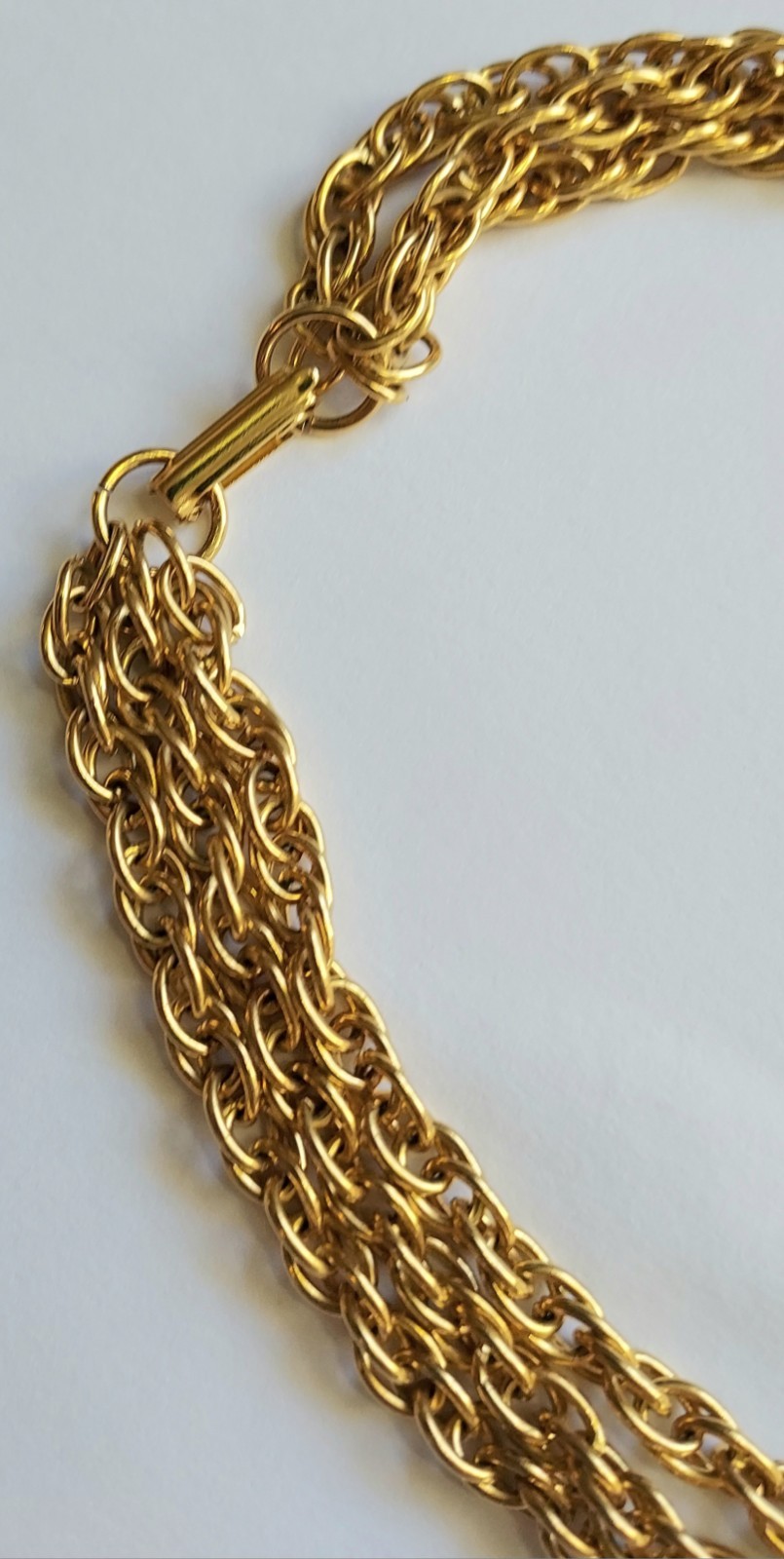 Vintage Multi Strand Festoon Tassel Necklace Circle Pendant Gold Tone Statement