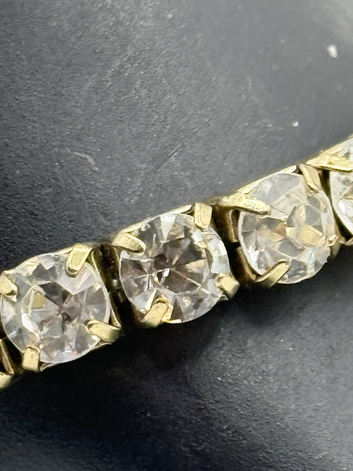 Vintage Rhinestone Expander Expanding Stretch No Rubber Bracelet #597