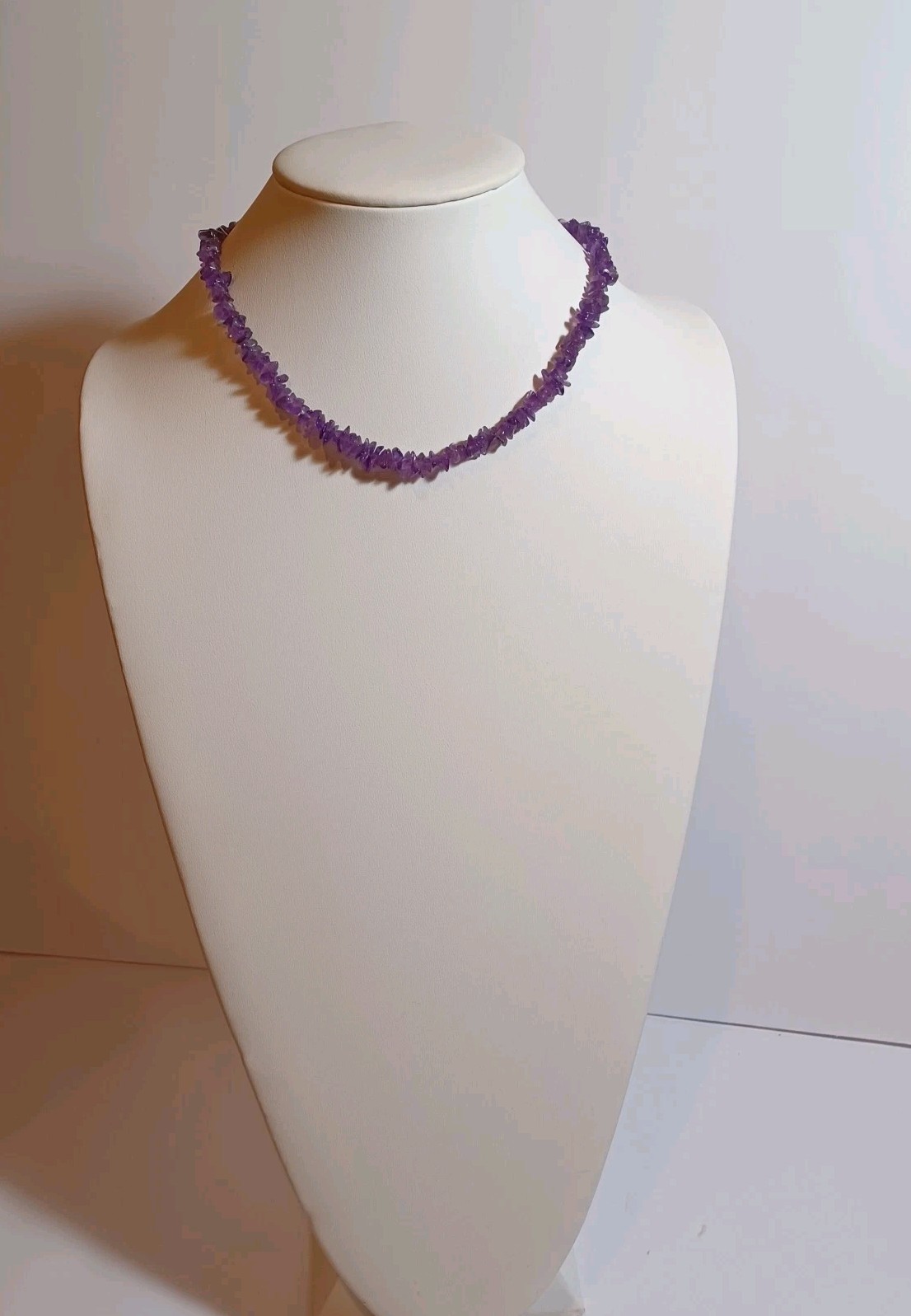 Amethyst Chip Bead Vintage Necklace 17.5 Inch