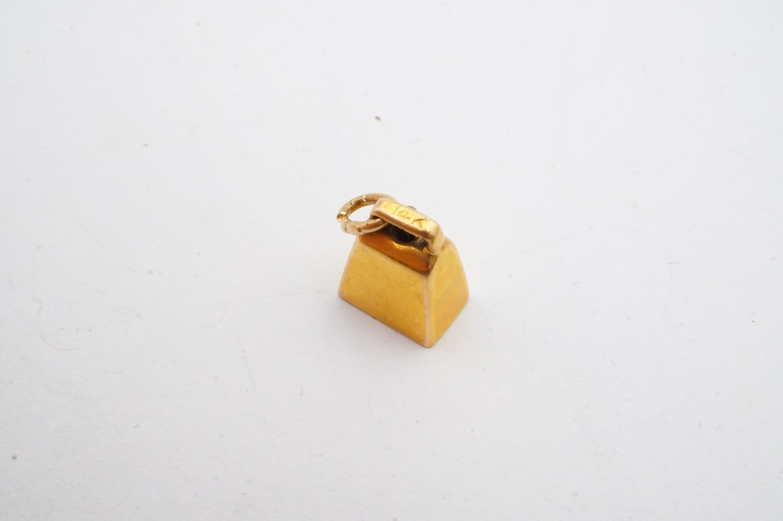 Vintage 14k Yellow Gold Cow Bell Charm Articulating