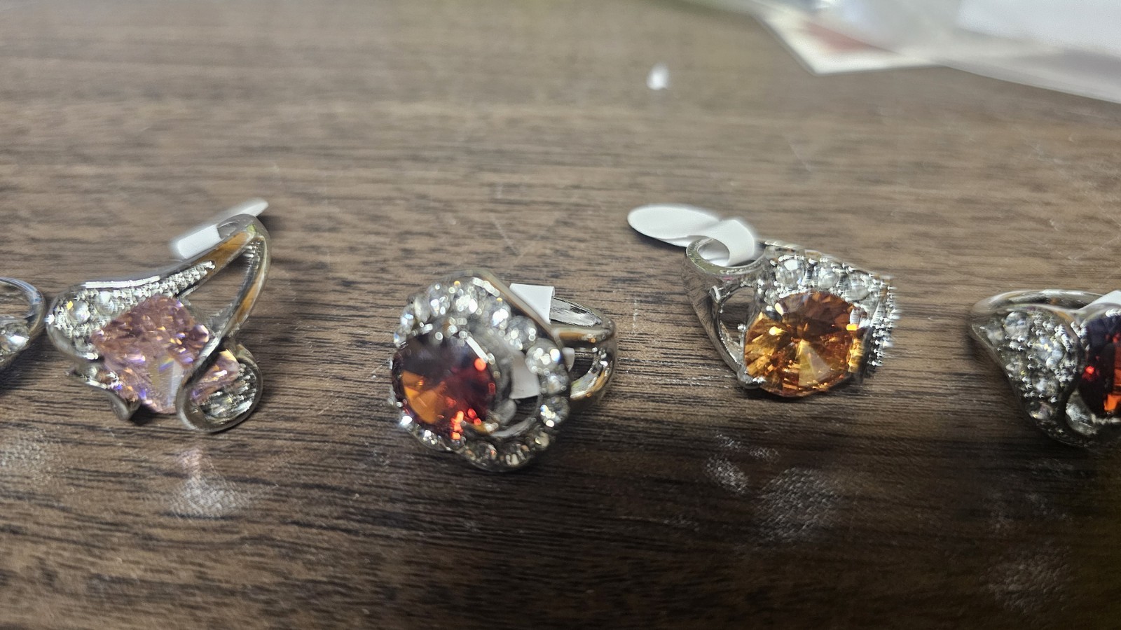 Big Vintage Costume Jewelry Lot 5 Ring Designer Fashion Size 7.5 50s 60s 70s 80s