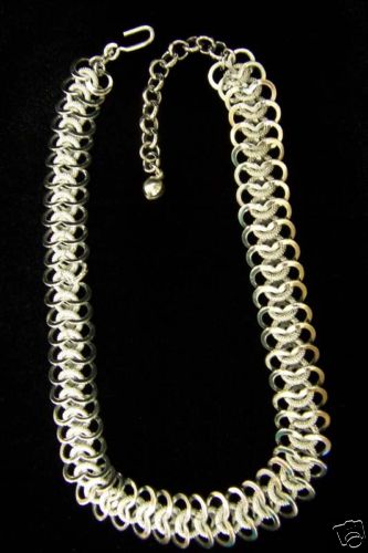 Lot of 3 Necklaces 17″, 25.5″ 15″ and 1 Pair Clipback Earrings All in Silvertone