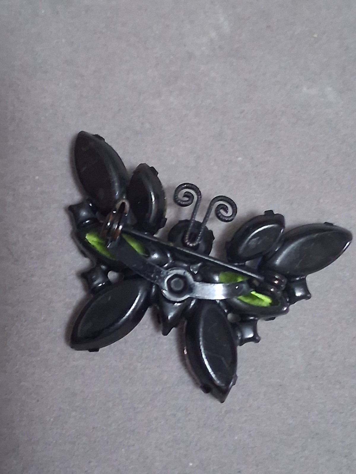 Vintage Juliana butterfly brooch multi color & shape prong set stones