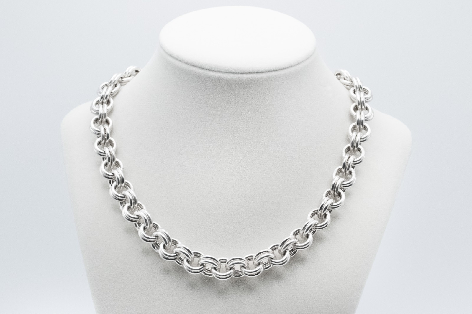 Sterling Silver 925 Italy Heavy Thick Double Rolo Link Chain Necklace 58 g