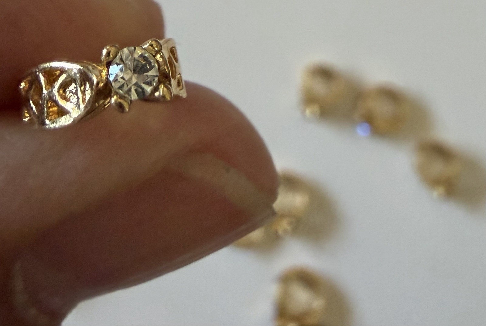 New Rare Vintage Avon Birthstone Ring Charm Pendant Gold Tone You Pick Month