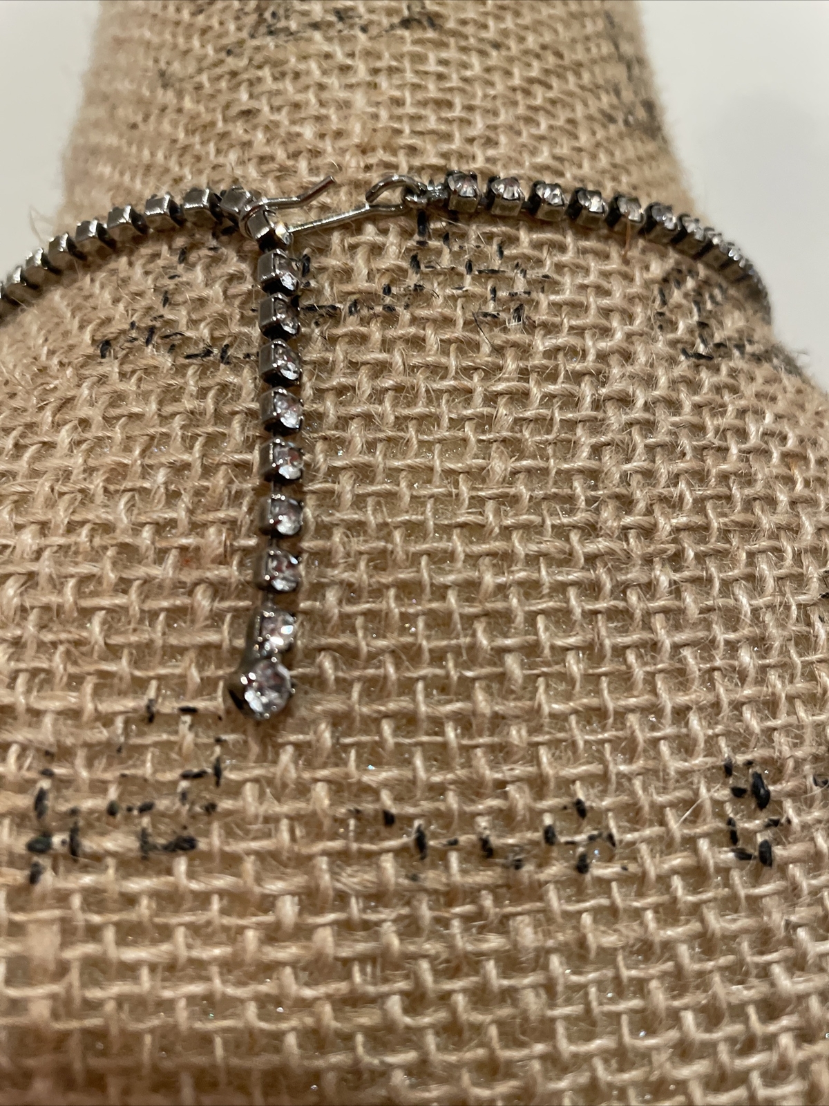 Vintage Women’s Unbranded Adjustable Rhinestone Choker Necklace, 16.5 In., Used