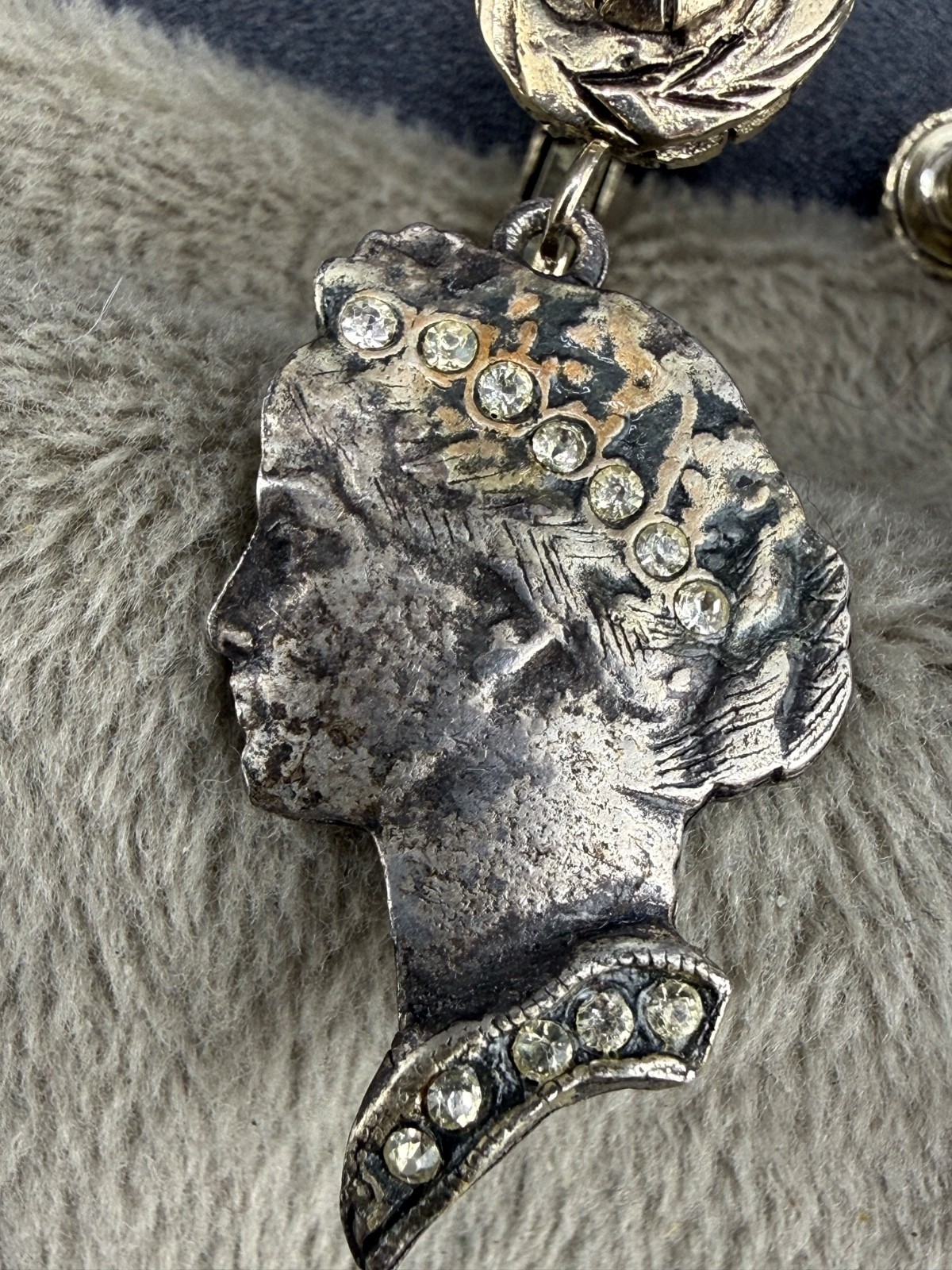 Vintage Vendome Clip On Earrings Silver Tone Woman
