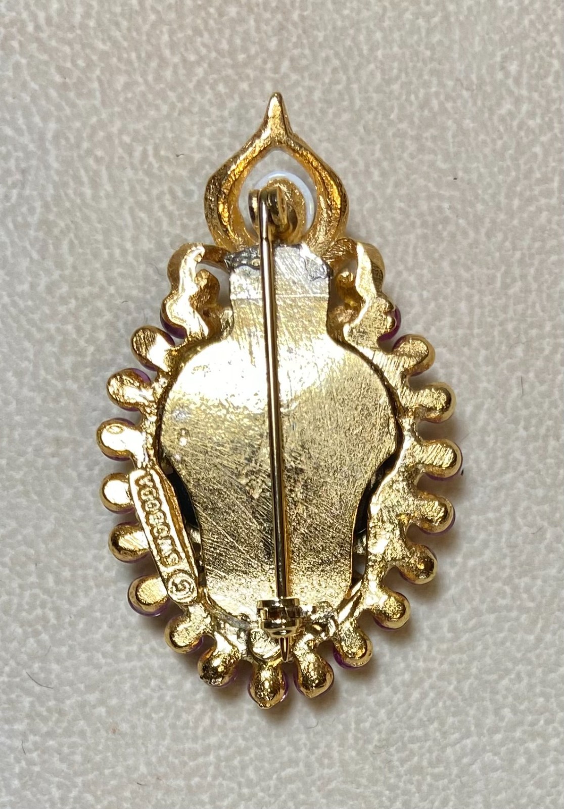 AUTHENTIC SWOBODA BLACKAMOOR BROOCH ~ GENUINE RUBY, EMERALD, OPAL!